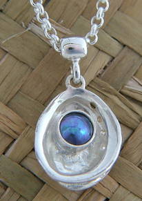 Silver Paua shell Pendant